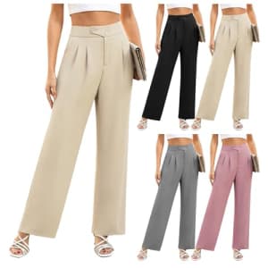 Women's High Waisted Wide Leg Pants for $13