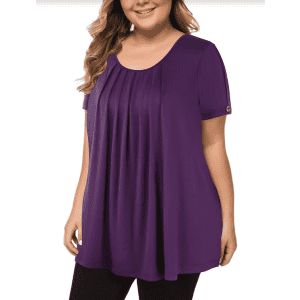 Maner Women's Plus Size Short Sleeve Top for $12