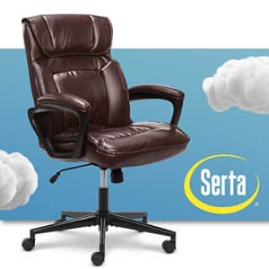 Serta Hannah Microfiber Office Chair with Headrest Pillow, Adjustable Ergonomic with Lumbar for $126