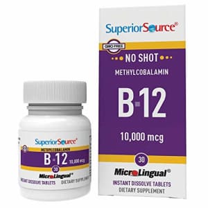 Superior Source No Shot Vitamin B12 Methylcobalamin 10000 mcg Sublingual Tablets - Methyl B12 for $20