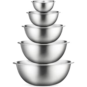 Stainless Steel Mixing Bowl 5-Piece Set for $19