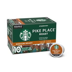 Starbucks K-Cup Coffee Pods, Medium Roast Coffee, Pike Place Roast For Keurig Coffee Makers, 100% for $8