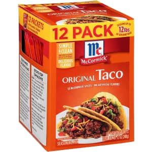 McCormick Original Taco Seasoning Mix 12-Pack for $8