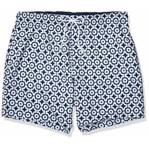Cubavera Men's Signature Print Swim Trunk, Insignia Blue, Medium for $34