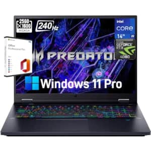 acer Predator Helios 18 Gaming Laptop - Intel 24-Core i9-14900HX, RTX 4080, 18" 4K IPS 240Hz for $3,370 acer Predator Helios 18 Gaming Laptop - Intel 24-Core i9-14900HX, RTX 4080, 18" 4K IPS 240Hz for $3,370