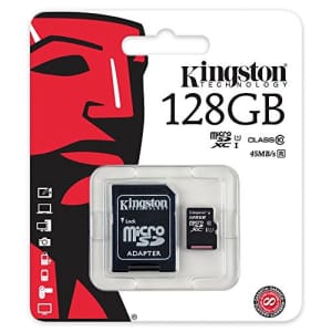 Kingston 128GB SDXC Micro Canvas Select Memory Card and Adapter Works with Samsung Galaxy A50, A40, for $15