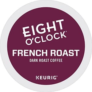 Eight O'Clock Coffee French Roast, Single-Serve Keurig K-Cup Pods, Dark Roast Coffee, 72 Count for $33