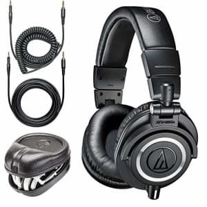 Audio-Technica ATH-M50x Professional Monitor Headphones + Slappa Full Sized HardBody PRO Headphone for $186