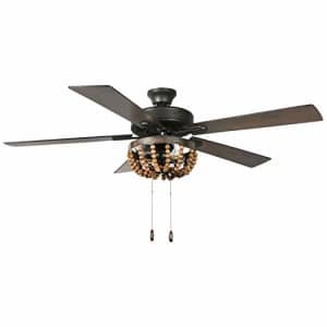 River of Goods Farmhouse 52 Inch Wooden Bead LED Ceiling Fan, Brown for $190