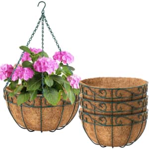 Amagabeli 10" Hanging Planter Basket 4-Pack for $19 Amagabeli 10" Hanging Planter Basket 4-Pack for $19