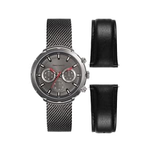 Vince Camuto Men's Multi-Function Mesh Bracelet Watch with Interchangeable Leather Strap, VC/1158 for $98