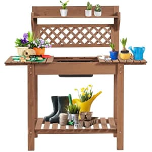 Yaheetech Potting Bench Table Outdoor Garden Horticulture Wooden Workstation Benches w/Sliding for $93 Yaheetech Potting Bench Table Outdoor Garden Horticulture Wooden Workstation Benches w/Sliding for $93