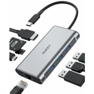 Aukey 8-in-1 USB-C Hub for $16 Aukey 8-in-1 USB-C Hub for $16