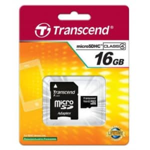 Transcend Samsung Galaxy CORE Prime Cell Phone Memory Card 16GB microSDHC Memory Card with SD Adapter for $11