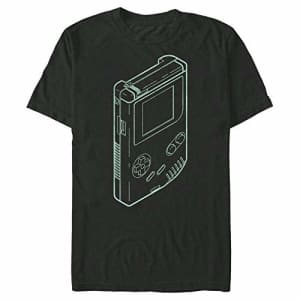 Nintendo Men's Game Boy Blue Outline T-Shirt, Black, Medium for $26