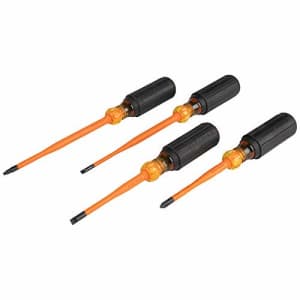 Klein Tools 33734INS 1000V Slim Tip Insulated Screwdriver Set, Phillips, Cabinet, Square Slim-Tip, for $40 Klein Tools 33734INS 1000V Slim Tip Insulated Screwdriver Set, Phillips, Cabinet, Square Slim-Tip, for $40