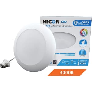 Nicor Lighting 3,000K LED Surface Mount Downlight for $21