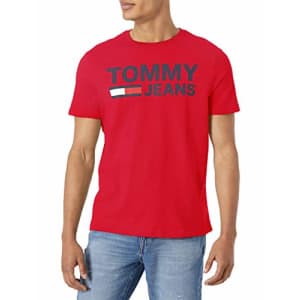 Tommy Hilfiger Men's Short Sleeve Graphic T Shirt, Apple Red_pt, X-Large for $18