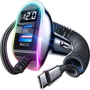 96W 3-Port USB Fast Car Charger for $11