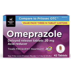 Member's Mark Omeprazole 20mg 14-Count Tablets 3-Pack for $6.98 for members