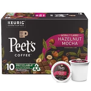 Peet's Peets Coffee, Hazelnut Mocha - Flavored Coffee, 10 K-Cup Pods for Keurig Brewers (1 box of 10 for $24