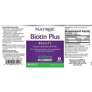 Natrol Biotin Beauty Plus Lutein Tablets, Promotes Healthy Hair, Skin & Nails, Improves Skin for $12
