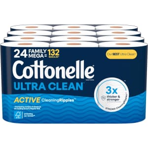 Cottonelle Ultra Clean Toilet Paper Mega Roll 24-Pack for $20 w/ Sub & Save