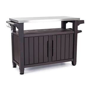 Keter Unity XL Portable Outdoor Table and Storage Cabinet with Hooks for Grill for $247