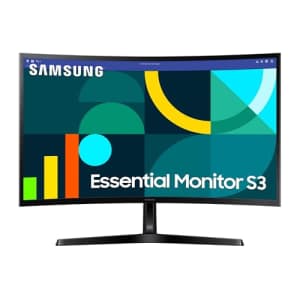 SAMSUNG 27" Essential S3 (S36GD) Series FHD 1800R Curved Computer Monitor, 100Hz, Game Mode, for $140