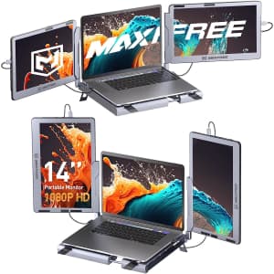 Maxfree 1080p 14" Portable Laptop Monitors w/ Stand for $450