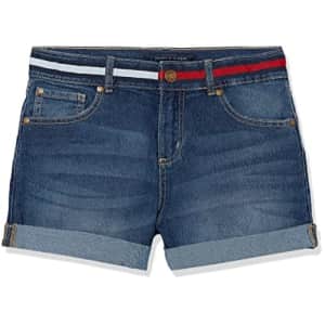 Tommy Hilfiger Girls' 5-Pocket Stretch Denim Shorts, Hudson Wash, 2T for $19