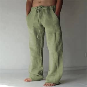 Men's Straight-Leg Linen Pants: 2 for $10