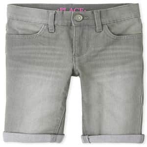 The Children's Place Girls' Denim Skimmer Shorts, Fog WASH, 5 for $10 The Children's Place Girls' Denim Skimmer Shorts, Fog WASH, 5 for $10