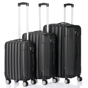 3-Piece Hardside Lightweight Spinner Luggage Set for $69