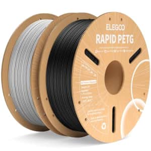 ELEGOO Rapid PETG Filament 1.75mm Black & Gray 2KG, High Speed Tough 3D Printer Filament for $24