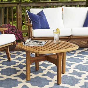 Modway Saratoga Premium Grade A Teak Wood Outdoor Patio Rectangular Coffee Table in Natural for $221