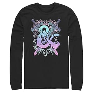 Hasbro Men's Dungeons & Dragons Pastel Playable Tops Long Sleeve Tee Shirt, Black, 4X-Large Tall for $8