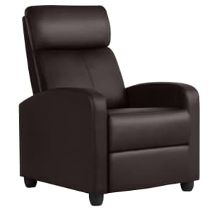 Alden Design Theater Recliner Chair w/ Footrest for $108