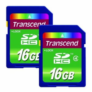 Transcend Canon EOS Rebel T5i Digital Camera Memory Card 2X 16GB Standard Secure Digital (SDHC) Memory Card for $18
