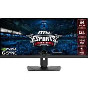 MSI MPG341QR, 34" Gaming Monitor, 3440 x 1440 (UWQHD), IPS, 1ms, 144Hz, G-Sync Compatible, HDR 400, for $480