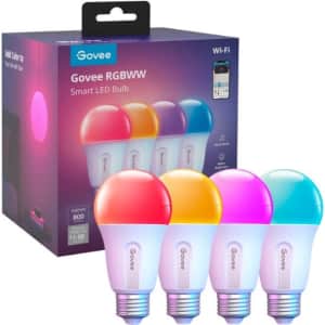 Govee 800LM RGBWW Smart LED Bulb 4-Pack for $18 Govee 800LM RGBWW Smart LED Bulb 4-Pack for $18