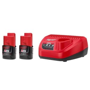 Milwaukee M12 12V Li-Ion 2.0Ah Battery Pack Starter Kit w/ Charger for $129