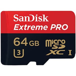 SanDisk Extreme Pro 64 GB MICROSD Extended Capacity - 96-V0KT-6D5O for $13