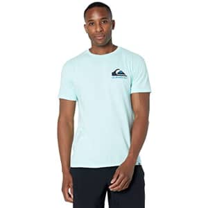 Quiksilver Men's Short Sleeve Graphic T-Shirt Tee, Blue Light AQYZT07965, X-Large for $15