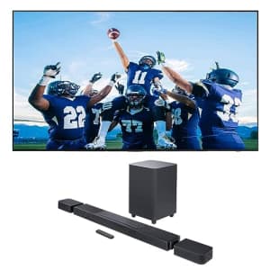SAMSUNG QN65S90CAFXZA 65 Inch 4K OLED Smart TV with AI Upscaling with a BAR-1300X 11.1.4ch Soundbar for $2,873