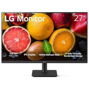 LG 27MS500-B 27 inch IPS FHD (1920x1080) 100Hz 5ms Reader Mode Borderless Design OnScreen Control for $100