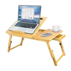 Taeery Bamboo Laptop Bed Tray Table for $24