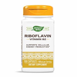 Nature's Way Natures Way Riboflavin Vitamin B2, Cellular Energy*, 100 mg per Serving, 100 Capsules for $40