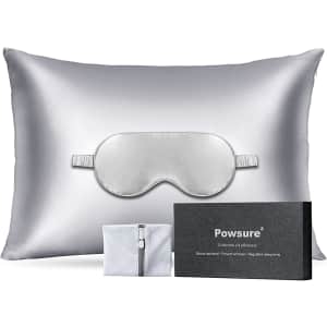 100% Mulberry Silk Pillowcase and Eye Mask Set From $14