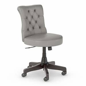 Bush Furniture Key West Mid Back Tufted Office Chair, Light Gray Leather for $133